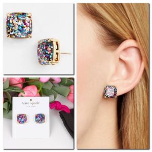 Kate Spade Small Square Glitter Stud Earrings​
